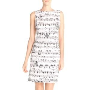 North Style Dress Women’s Size 14 Black And White Music Notes Sleeveless NEW